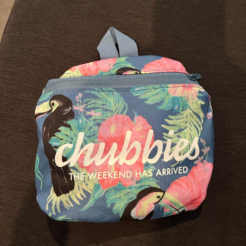 Chubbies foldable/packable backpack.